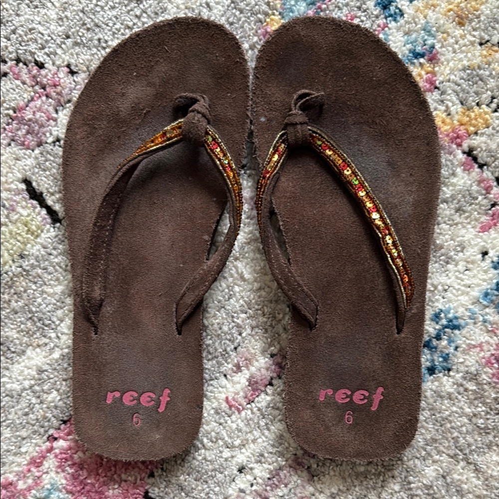 Reef Chocolate Sandals with Vibrant Beads